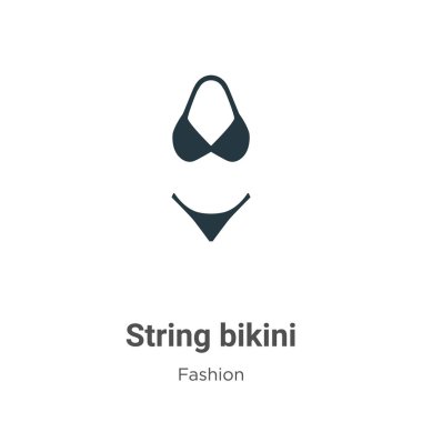 Beyaz arkaplanda dizgi bikini vektör simgesi. Mobil konsept ve web uygulamaları tasarımı için modern moda koleksiyonundan düz vektör bikini simgesi işareti.