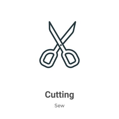 Cutting outline vector icon. Thin line black cutting icon, flat vector simple element illustration from editable sew concept isolated on white background