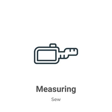 Measuring outline vector icon. Thin line black measuring icon, flat vector simple element illustration from editable sew concept isolated on white background