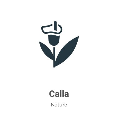 Beyaz arkaplanda Calla vektör simgesi. Mobil konsept ve web uygulamaları tasarımı için modern doğa koleksiyonundan düz vektör calla simgesi işareti.