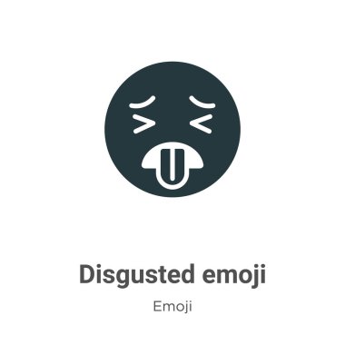 Beyaz arkaplanda iğrenç bir emoji vektör simgesi. Mobil konsept ve web uygulamaları tasarımı için modern emoji koleksiyonundan düz vektör tiksindirici emoji simgesi işareti.