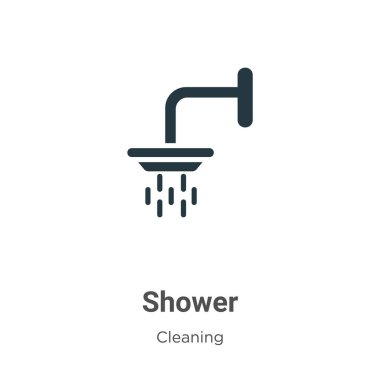 Beyaz arkaplanda duş vektör simgesi. Mobil konsept ve web uygulamaları tasarımı için modern temizlik koleksiyonundan düz vektör duş simgesi işareti.