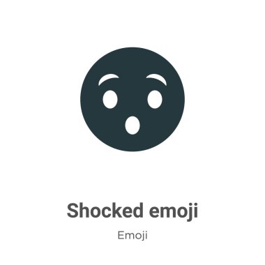 Shocked emoji vector icon on white background. Flat vector shocked emoji icon symbol sign from modern emoji collection for mobile concept and web apps design.