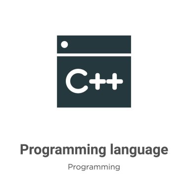 Beyaz arkaplanda dil vektör simgesi programlanıyor. Mobil konsept ve web uygulamaları tasarımı için modern programlama koleksiyonundan düz vektör programlama dili simgesi işareti.