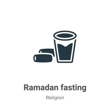 Ramadan fasting glyph icon vector on white background. Flat vector ramadan fasting icon symbol sign from modern religion collection for mobile concept and web apps design.