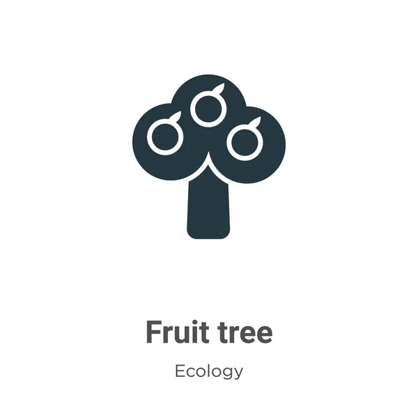 Icono Del Vector Árboles Frutales Fondo Blanco Signo Icono Árbol — Archivo Imágenes Vectoriales