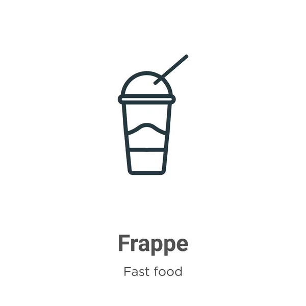 Frappe Umrissvektorsymbol. Dünne Linie schwarzes Frappe-Symbol, flacher Vektor einfache Elementillustration aus editierbarem Fast-Food-Konzept isoliert auf weißem Hintergrund — Stockvektor