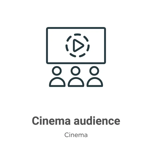 Cinema Audience Outline Vector Icon Thin Line Black Cinema Audience — Stock Vector