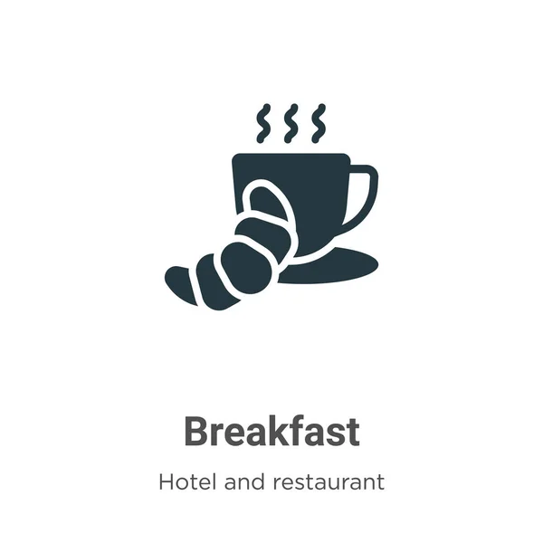 Breakfast Glyph Icon Vector White Background Flat Vector Breakfast Icon — Stock vektor