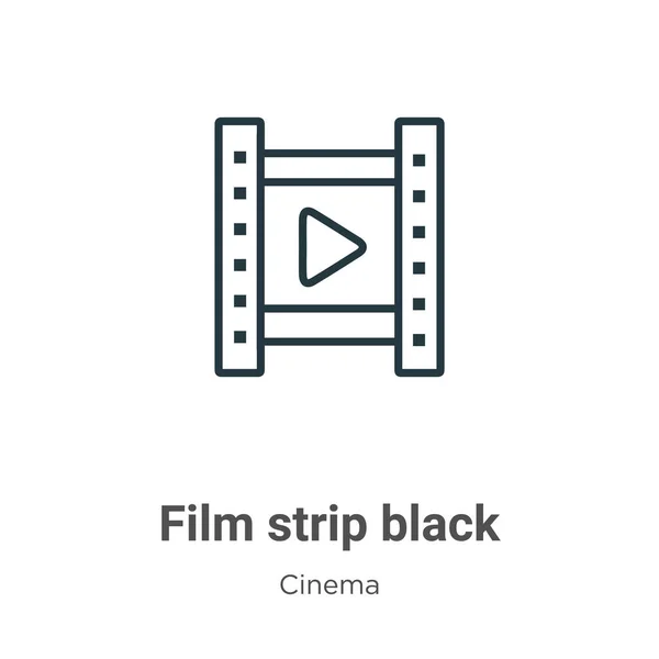 Film Strip Black Outline Vector Icon Thin Line Black Film — Image vectorielle
