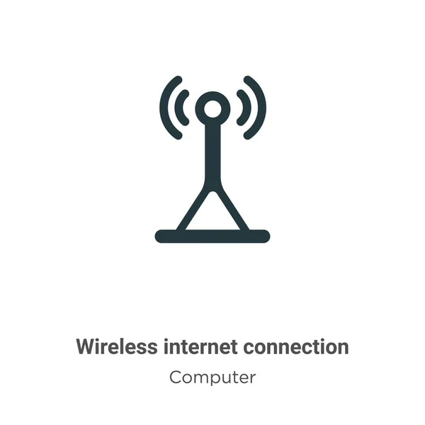 白い背景にワイヤレスインターネット接続ベクトルアイコン モバイルコンセプトとWebアプリのデザインのための現代的なコンピュータコレクションからフラットベクトル無線インターネット接続アイコン記号記号 — ストックベクタ