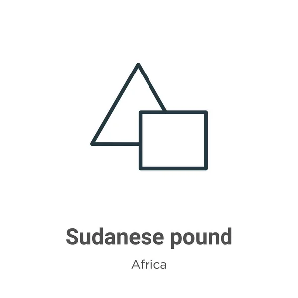Icono Vectorial Libra Sudanesa Icono Libra Sudanesa Negra Línea Thin — Vector de stock