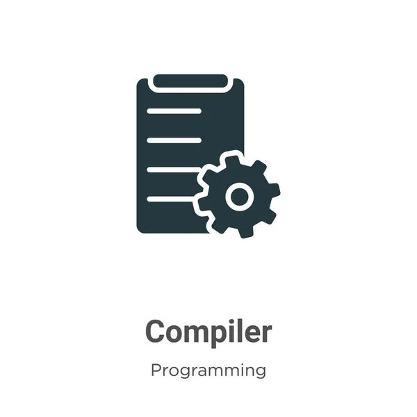 Ikona Vektoru Kompilátoru Bílém Pozadí Symbol Ikony Plochého Vektoru Kompilátoru — Stockový vektor