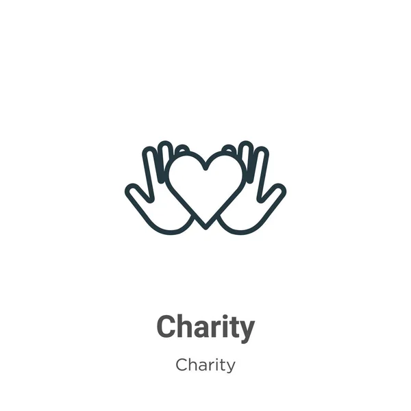 Charity Outline Vector Icon Thin Line Black Charity Icon Flat — Vetor de Stock