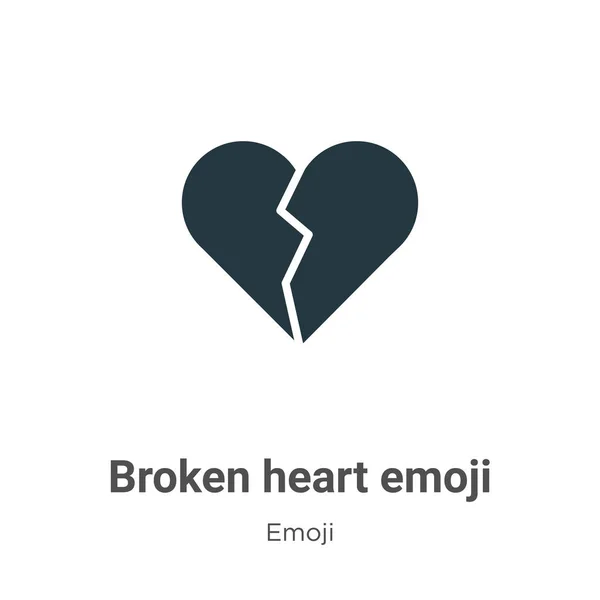 Broken Heart Emoji Vector Icon White Background Flat Vector Broken — 图库矢量图片