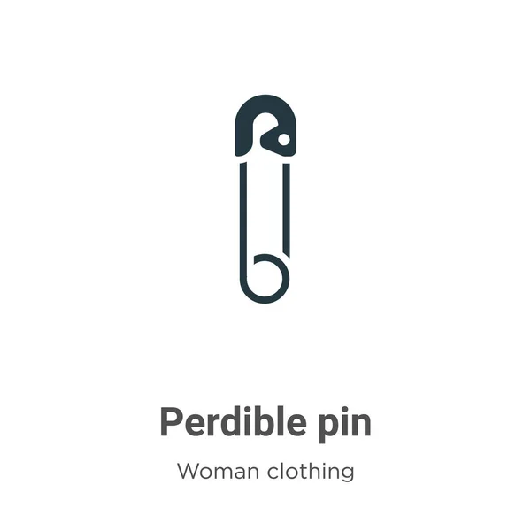 Perdible Pin Vector Icon White Background Flat Vector Perdible Pin — Stok Vektör