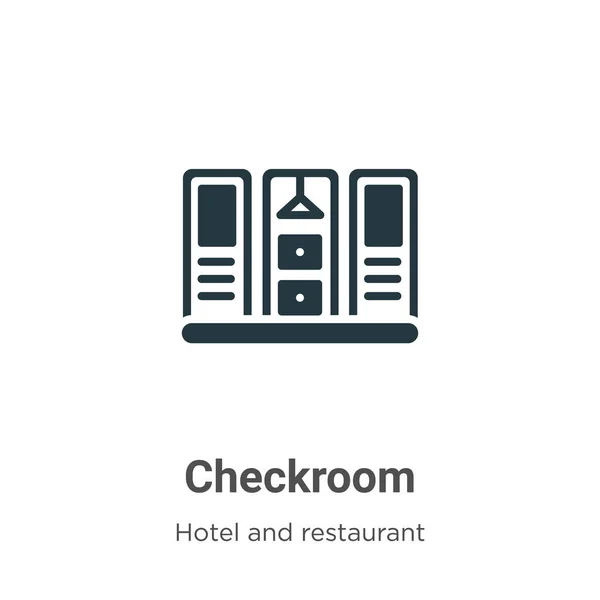 Checkroom Glyphensymbol Vektor Auf Weißem Hintergrund Flache Vektor Checkroom Symbol — Stockvektor