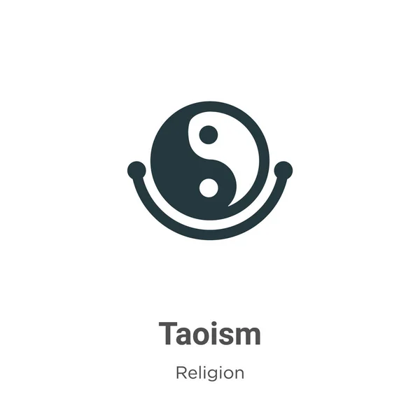 Taoism Vektor Ikon Vit Bakgrund Platt Vektor Taoism Ikon Symbol — Stock vektor