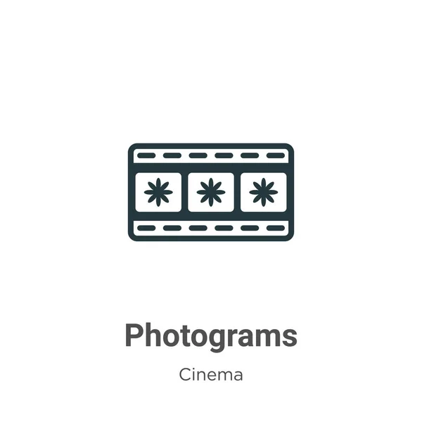 Ícone do vector das fotografias no fundo branco. Símbolo de ícone de fotogramas vetoriais planos da coleção de cinema moderna para design de conceito móvel e aplicações web. — Vetor de Stock