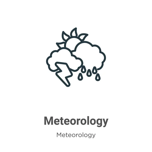 Meteorologie Schets Vectoricoon Dunne Lijn Zwarte Meteorologie Icoon Platte Vector — Stockvector