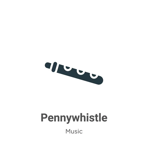 Pennywhistle vector icon on white background. Flat vector pennywhistle icon symbol sign from modern music collection for mobile concept and web apps design. — Stock Vector