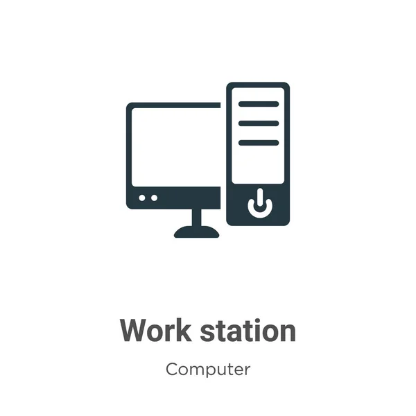 Arbeitsplatzvektorsymbol Auf Weißem Hintergrund Flachvektorarbeitsplatzsymbolzeichen Aus Moderner Computersammlung Für Mobiles — Stockvektor