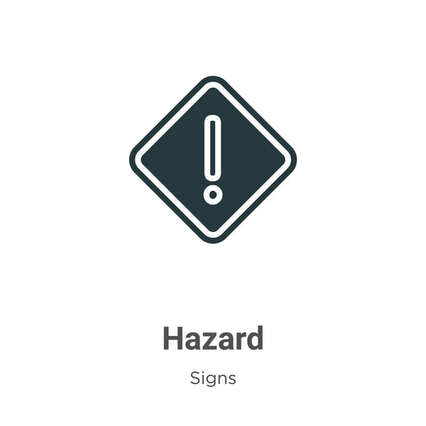 Hazard Glyph Icoon Vector Witte Achtergrond Vlakke Vector Gevaar Pictogram — Stockvector