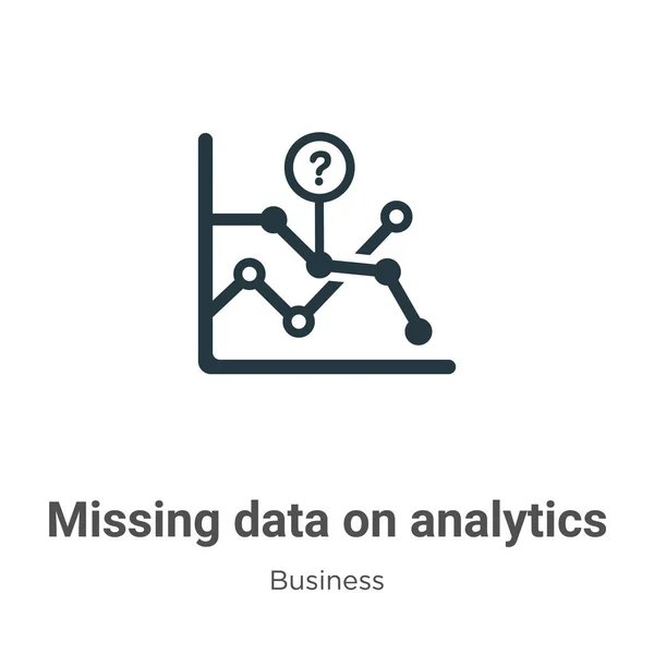 Missing Data Analytics Line Graphic Vector Icon White Background Flat — Stock Vector