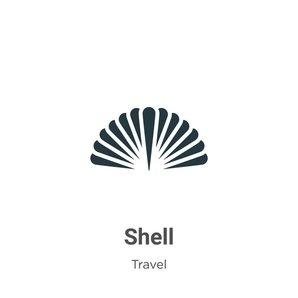 Shell Glyph Ikon Vektor Fehér Háttérrel Lapos Vektor Shell Ikon — Stock Vector