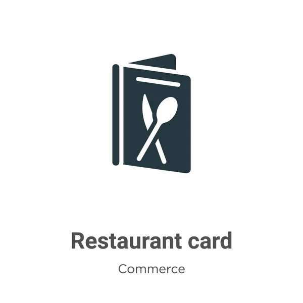 Icono Vectorial Tarjeta Restaurante Fondo Blanco Señal Icono Tarjeta Restaurante — Archivo Imágenes Vectoriales