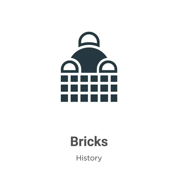 Bricks Glyph Icon Vector White Background Flat Vector Bricks Icon — Stock Vector