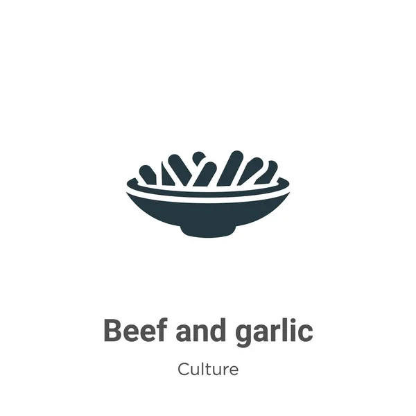 Beef Garlic Vector Icon White Background Flat Vector Beef Garlic — Vettoriale Stock