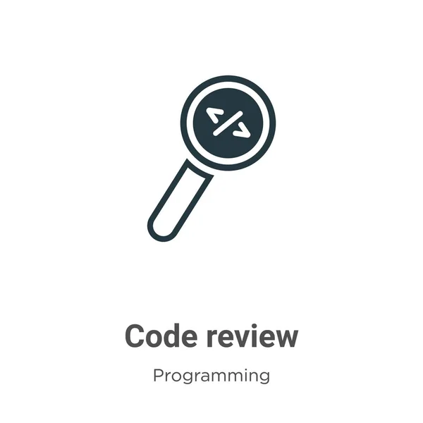 Code Review Glyph Icon Vector White Background Flat Vector Code — 스톡 벡터