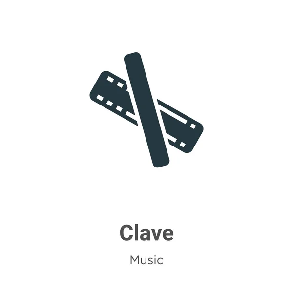 Clave vector icon on white background. Flat vector clave icon symbol sign from modern music collection for mobile concept and web apps design. — Stock Vector