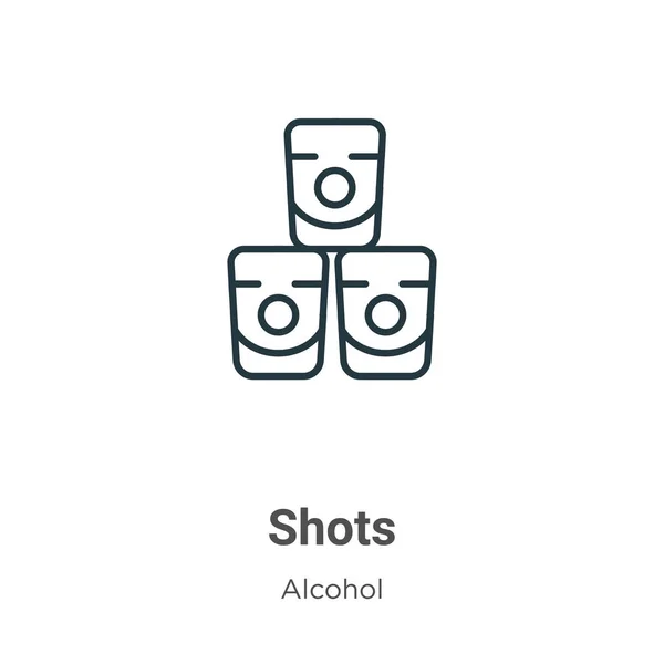 Shots Outline Vector Icon Thin Line Black Shots Icon Flat — Stock Vector