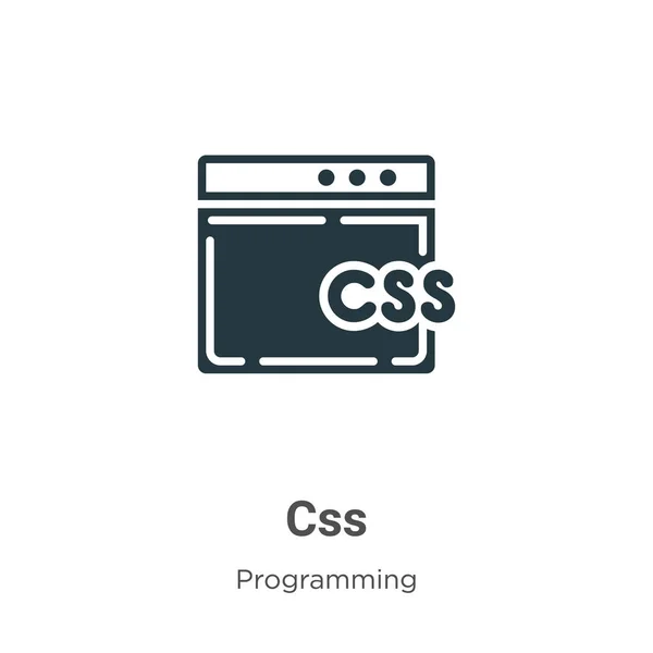Css Glyf Ikona Vektor Bílém Pozadí Symbol Plochého Vektoru Css — Stockový vektor
