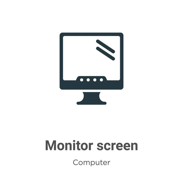 Monitor Screen Vector Icon White Background Signo Icono Pantalla Monitor — Vector de stock