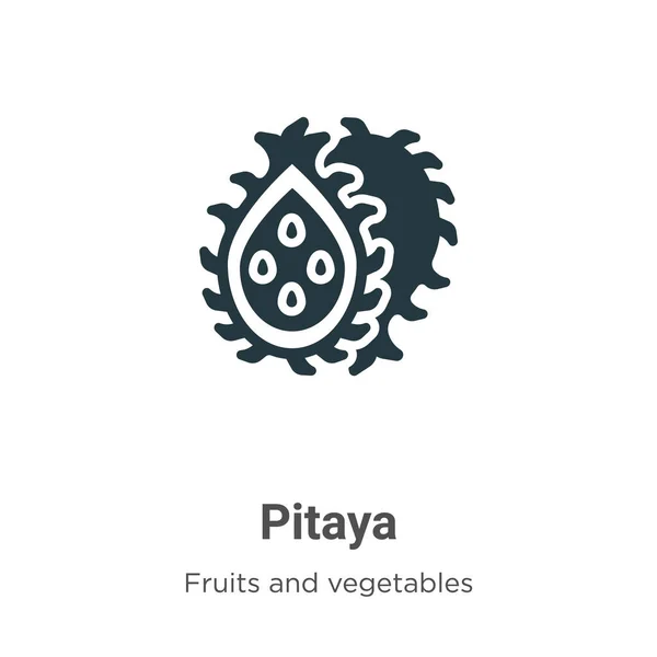 Pitaya Glyph Icoon Vector Witte Achtergrond Flat Vector Pitaya Pictogram — Stockvector