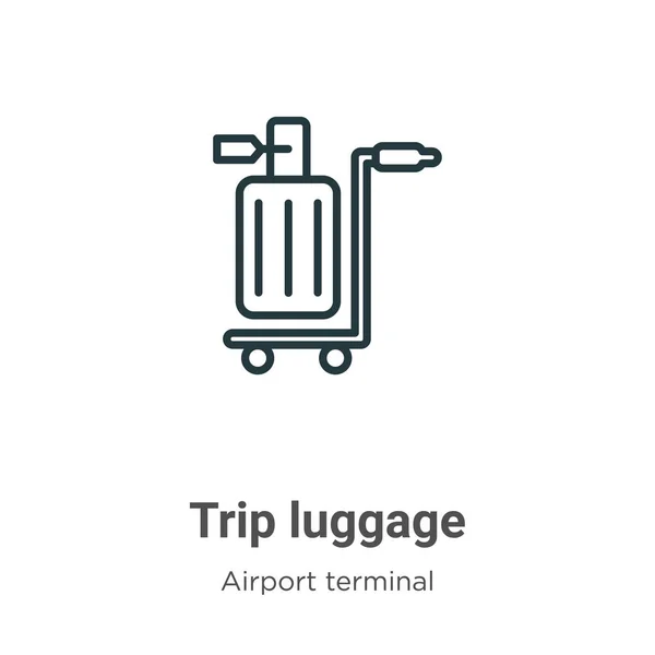 Trip Luggage Outline Vector Icon Thin Line Black Trip Luggage —  Vetores de Stock