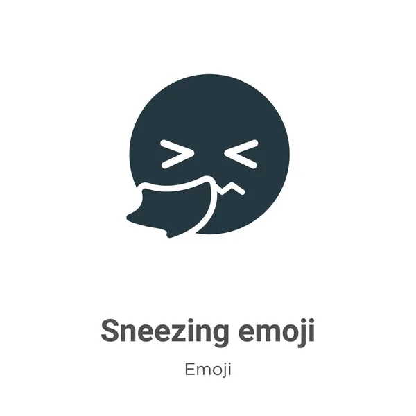 Sneezing Emoji Vector Icon White Background Flat Vector Sneezing Emoji — ストックベクタ