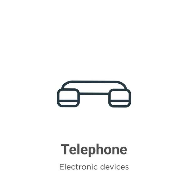 Teléfono Contorno Icono Vectorial Icono Teléfono Negro Línea Delgada Ilustración — Archivo Imágenes Vectoriales