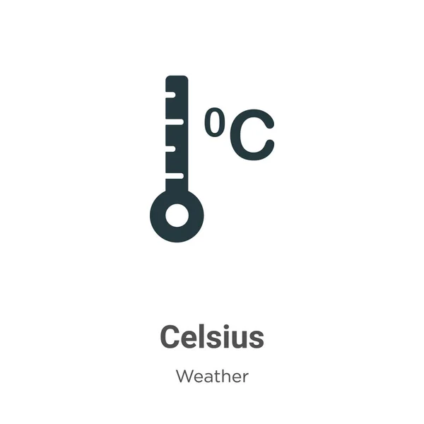 白色背景上的摄氏度矢量图标 移动概念和网络应用程序设计的现代天气集合中的平面矢量摄氏度图标符号 — 图库矢量图片