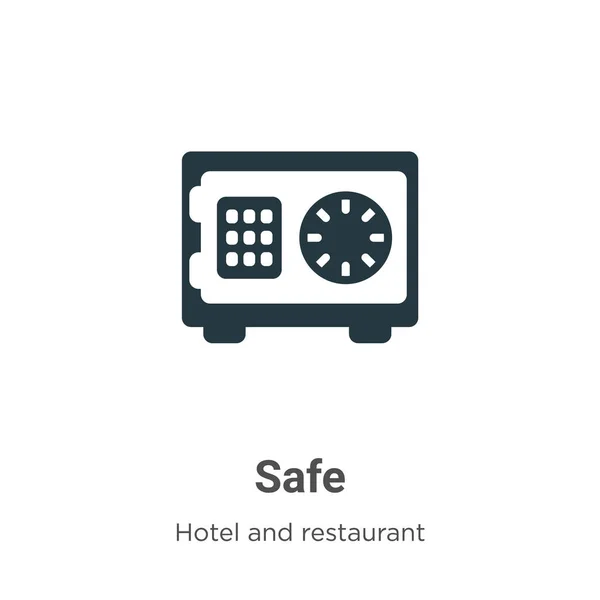 Safe Glyph Icon Vector White Background Flat Vector Safe Icon — Stock Vector