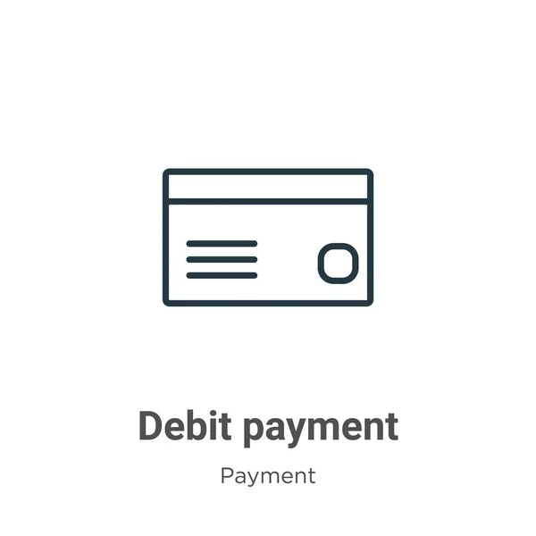 Debit Payment Outline Vector Icon Thin Line Black Debit Payment — ストックベクタ