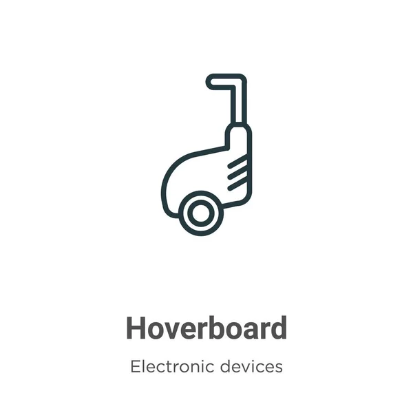 Hoverboard Bosquejo Icono Vector Línea Delgada Hoverboard Negro Icono Vector — Archivo Imágenes Vectoriales