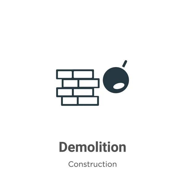 Demolition Vector Icon White Background Flat Vector Demolition Icon Symbol — Stock Vector