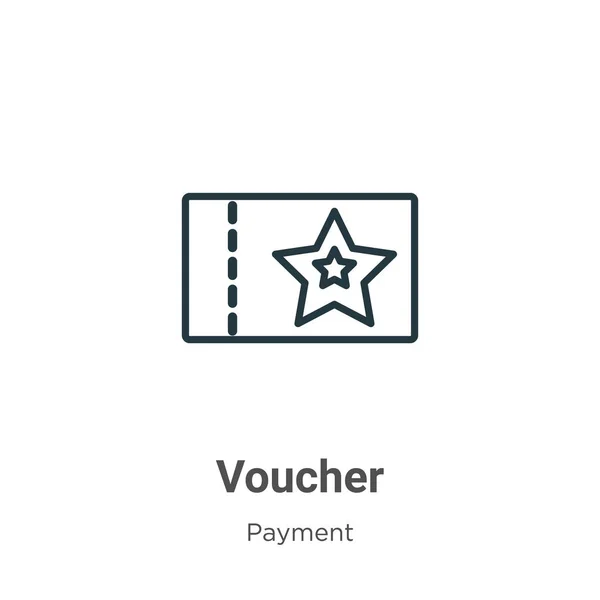 Voucher Outline Vector Icon Thin Line Black Voucher Icon Flat — 스톡 벡터