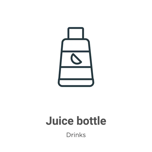 Juice Bottle Outline Vector Icon Thin Line Black Juice Bottle — Stock Vector