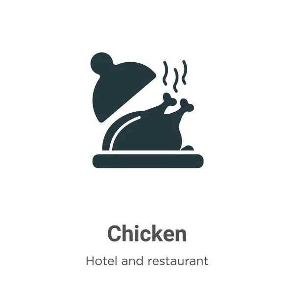 白地にチキンベクトルアイコン モバイルコンセプトとWebアプリのデザインのための現代的なホテルやレストランのコレクションからフラットベクトルチキンアイコンの記号 — ストックベクタ