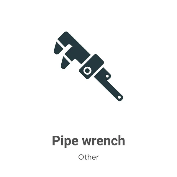 Pipe Moersleutel Pictogram Vector Witte Achtergrond Vlakke Vector Pijp Moersleutel — Stockvector